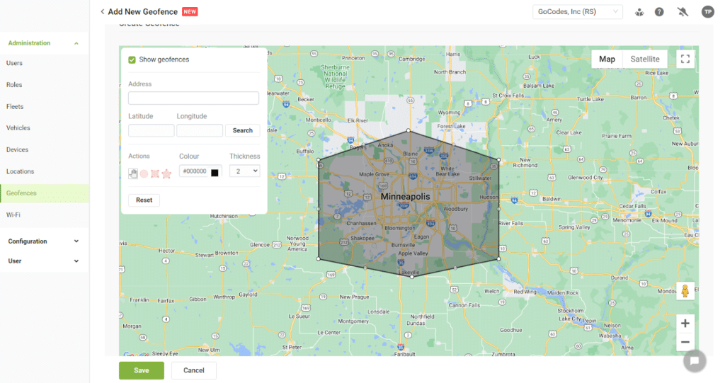 GoCodes Asset Tracking dashboard