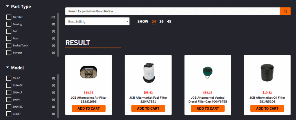 Equipment Share dashboard