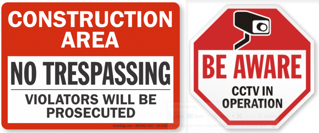 Warning signs picture