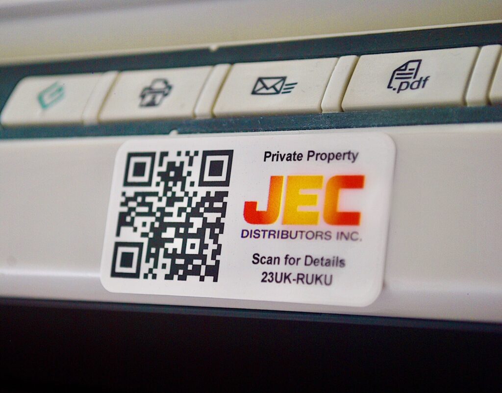 gocodes qr code sticker on equipment