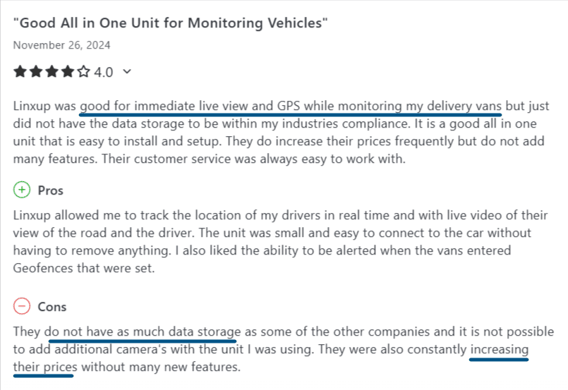 Linxup review on Capterra